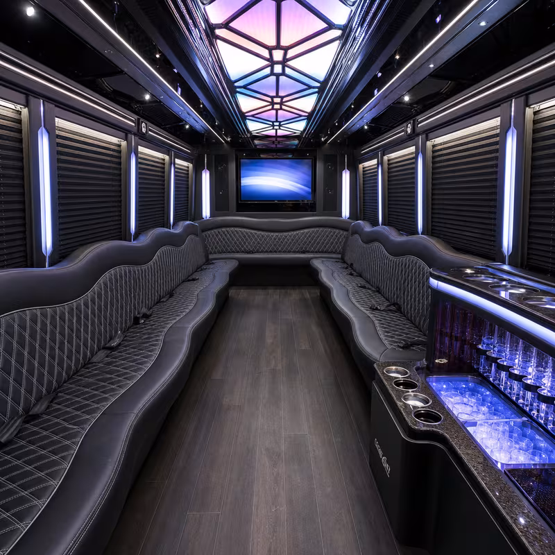 20 Passenger Party Bus Inside