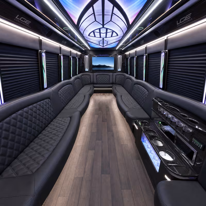 30 Passenger Party Bus Inside