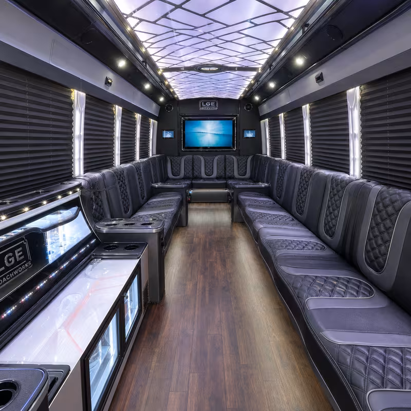 30 Passenger Party Bus Interior