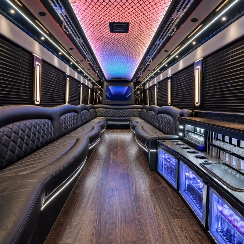 40 Passenger Party Bus Inside