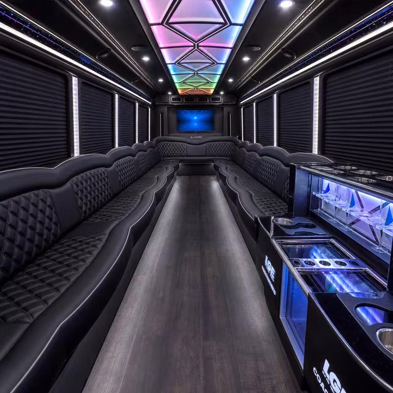 40 Passenger Party Bus Interior