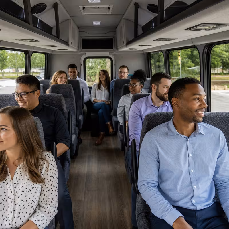 Black Mercedes Sprinter van staged for an Des Moines Corporate Transportation group