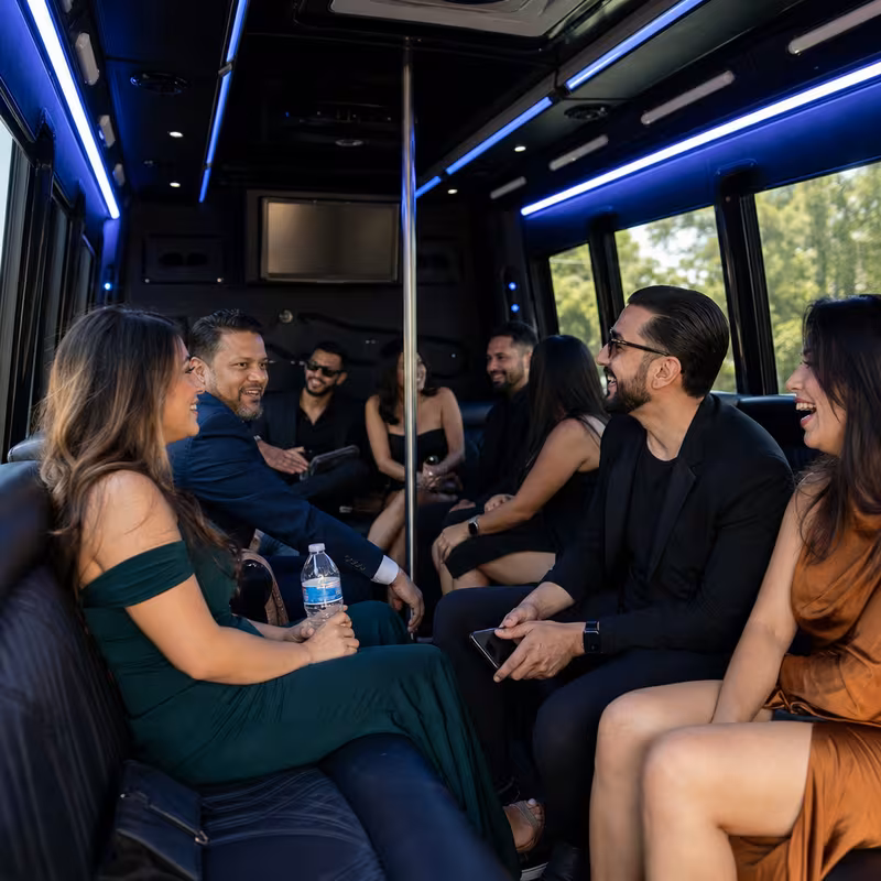 Black Mercedes Sprinter van staged for an Des Moines Private Event Transportation group