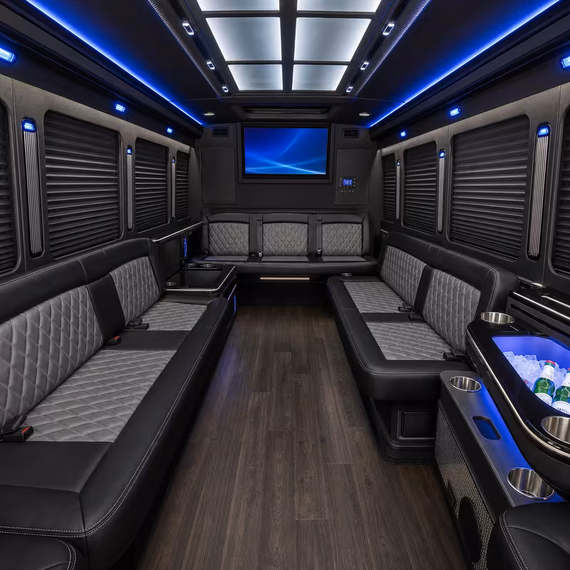 14 Passenger Sprinter Limo Inside